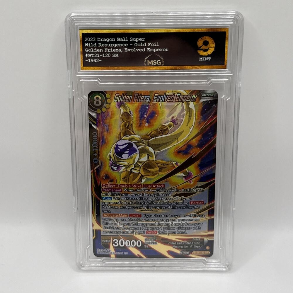 DBZ Golden Frieza Evolved Emperor BT21-120 SR Foil Dragon Ball S Graded 9 Card